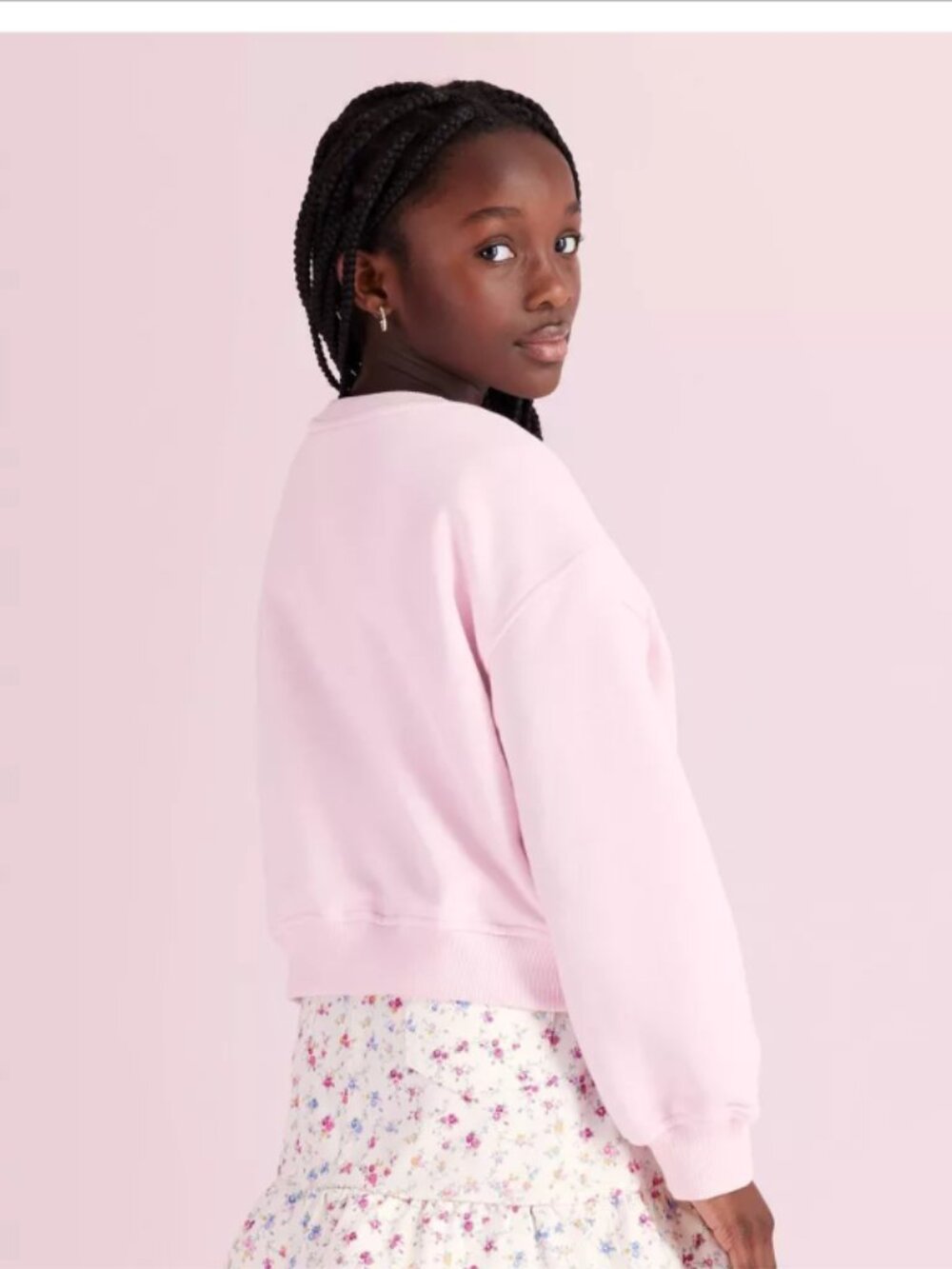 LoveShackFancy x Target Girls' Ella French Terry Bow Pink Sweatshirt Size XXL - Picture 5 of 10